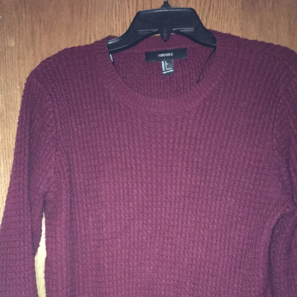 F21 Maroon Knit sweater